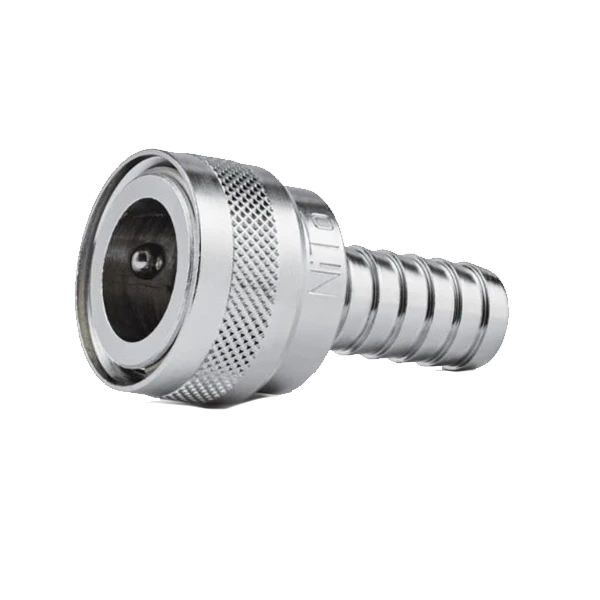 Gniazdo szybkozłącza NITO 3/4" z końcówką do węża – mosiądz chromowany